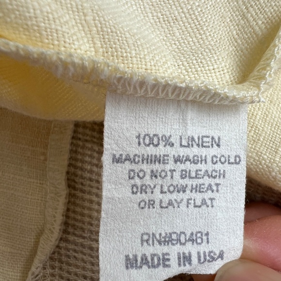 Aly Wear Shirt Jacket 100% Linen Size S Yellow Button Front Boxy Lagenlook USA - Picture 5 of 6